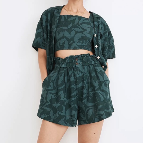Madewell Pants - Madewell Linen-Blend Pull-On Paperbag Shorts